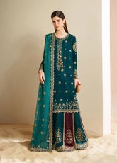 Velvet Vogue By Jazmin Luxury Formals Embroidered Velvet 3 Piece Unstitched Suit JZ25VVLF D-VVF-08